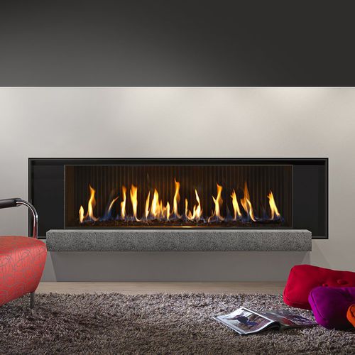 Erdgaskamin - KALFIRE G160/41F - Kalfire Fireplaces - Einbau / Einseitig / geschlossene Feuerstelle