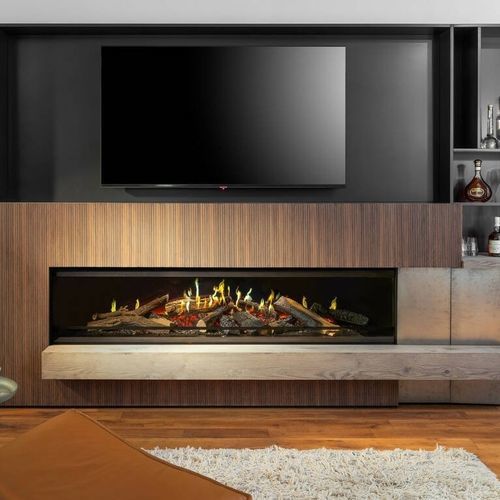 Holographischer Kamin - E-one 190F - Kalfire Fireplaces - Elektro / Einbau / für Wandmontage