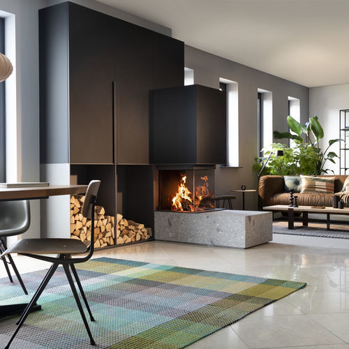 Holzkamin - KALFIRE W53/50R - Kalfire Fireplaces - Einbau / bodenstehend / mit 3 Sichtseiten