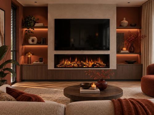 Elektrokamin - E155/37F - Kalfire Fireplaces - Einbau / Einseitig / geschlossene Feuerstelle