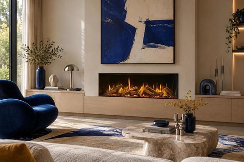 Elektrokamin - E125/37F - Kalfire Fireplaces - Einbau / Einseitig / geschlossene Feuerstelle