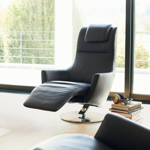Moderner Relaxsessel - Stand Up - Frank Sitzmöbel GmbH - Leder / mit Fußstütze / mit Kopfstütze