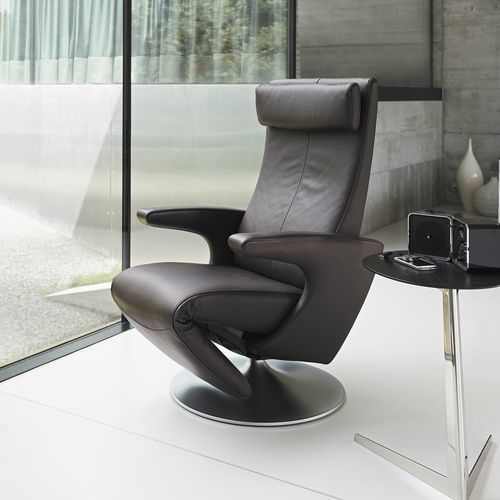 Moderner Relaxsessel - Smile - Frank Sitzmöbel GmbH - Stoff / Leder / mit Fußstütze