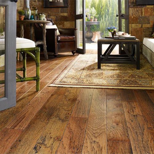 Mehrschichtparkett - EPIC PLUS : ALBERMARLE  - Shaw floors - aus Ökolabel-Hickory / matt / verklebt