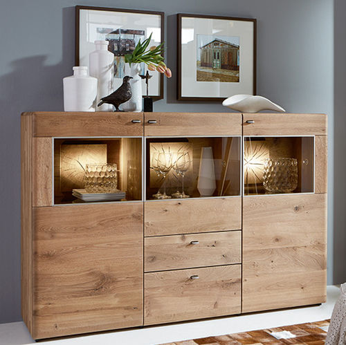Hohes Sideboard - JON - Hartmann Möbelwerke GmbH - modern / Eiche / Glas