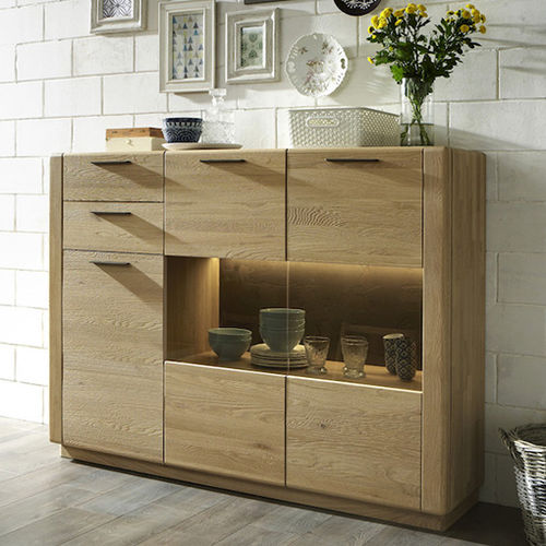 Hohes Sideboard - RIKA  - Hartmann Möbelwerke GmbH - modern / Eiche / Glas