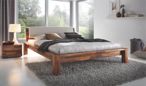 Doppelbett - CILIANO - Hasena AG - modern / gepolstertes Kopfteil / Nussbaum