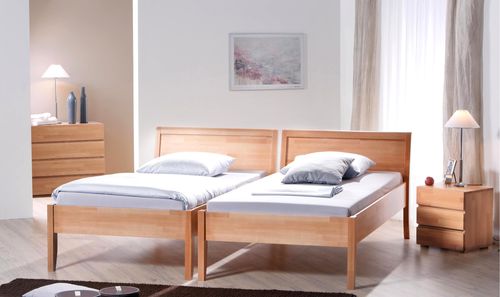 Einpersonenbett - ARINO - Hasena AG - modern / mit Kopfteil aus Leder / Buche