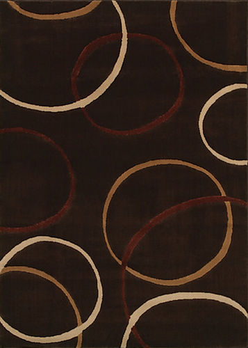 Moderner Teppich - Brown Circles - MOHAWK - Motiv / Wolle / rechteckig
