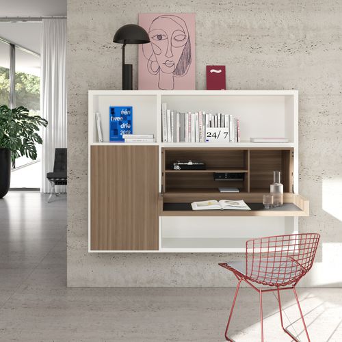 Wandmontiertes Sideboard - VITA - Kettnaker GmbH & Co. KG Möbel-Manufaktur - modern / lackiertes Holz / mit Regal