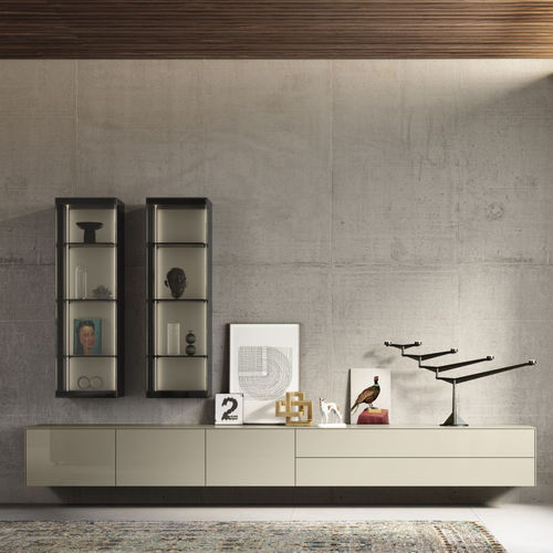 Moderne Wohnwand - SOMA  - Kettnaker GmbH & Co. KG Möbel-Manufaktur - lackiertes Holz / Aluminium / mit Schublade