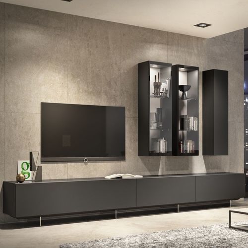 Modernes Fernsehmöbel - ALEA - Kettnaker GmbH & Co. KG Möbel-Manufaktur - lackiertes Holz / Aluminium / weiß