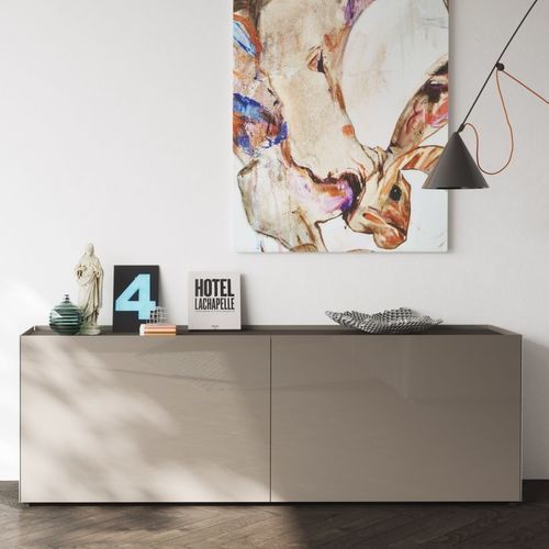 Wandmontiertes Sideboard - CASE - Kettnaker GmbH & Co. KG Möbel-Manufaktur - modern / lackiertes Holz / mit Regal