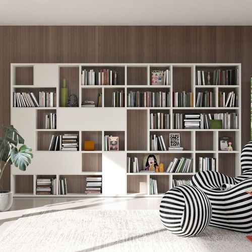 Modernes Bücherregal - VITA - Kettnaker GmbH & Co. KG Möbel-Manufaktur - lackiertes Holz / mit Stauraum / blau