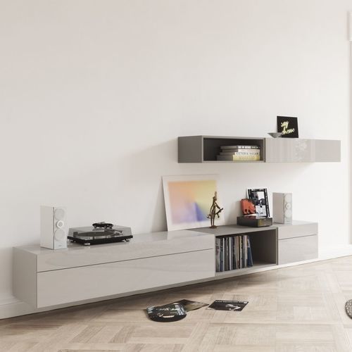 Moderne Wohnwand - CASE - Kettnaker GmbH & Co. KG Möbel-Manufaktur - lackiertes Holz / mit Schublade / mit Stauraum