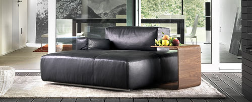 Moderner Sessel - SYSTEMA - Molinari Design Srl. - Leder / mit integriertem Tisch