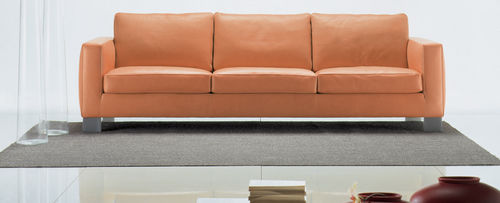 Modernes Sofa - CLASSICO - Molinari Design Srl. - Leder / orange / Zweisitzer