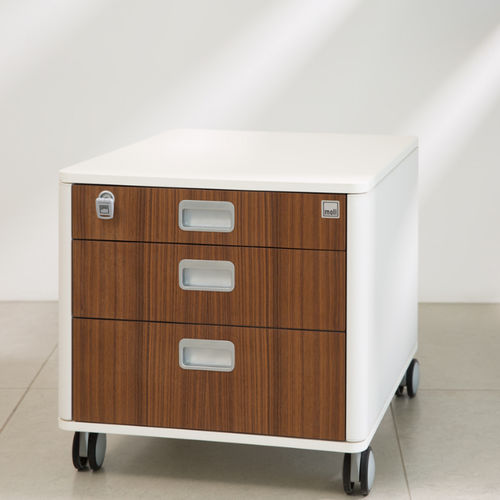 Metall-Schreibtischcontainer - C7 - moll Funktionsmöbel GmbH - Holz / mit 3 Schubladen / auf Rollen