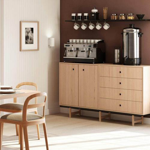 Bodenstehendes Ablagesystem - BRIDGE - BISLEY - modern / Holz / Stoff