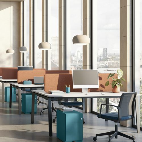 Bodenstehender Schreibtisch - ALIGN - BISLEY - modern / melaminbeschichtet / gerade