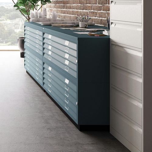 Bodenstehendes Ablagemöbel - 460 - BISLEY - modern / für Büro / orange