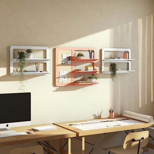Wandmontiertes Regal - PLACE - BISLEY - modern / Stahl / Kork