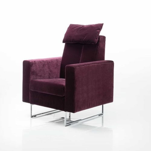 Moderner Sessel - embrace - bruehl - Stoff / Leder / Massivholz