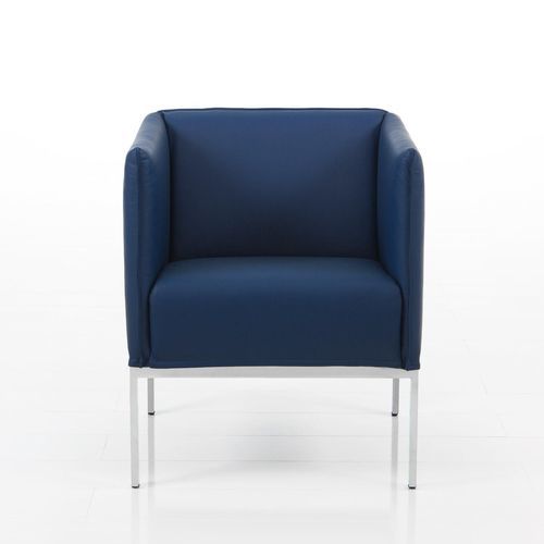 Moderner Sessel - randolph - bruehl - Stoff / Leder / Chrom