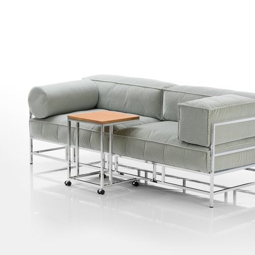 Moderner Beistelltisch - easy pieces forever - bruehl - Holz / Gestell aus Metall / quadratisch