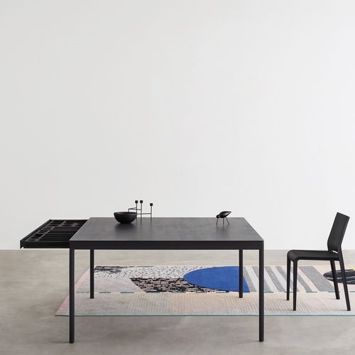 Moderner Tisch - ICARO 015 - DESALTO spa - Keramik / Gestell aus Stahl / rechteckig