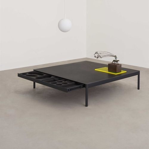 Moderner Couchtisch - ICARO 015 - DESALTO spa - Glas / Keramik / Gestell aus Stahl