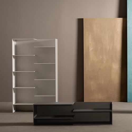 Modul-Bücherregal - STEP - DESALTO spa - modern / Verbundwerkstoff / weiß