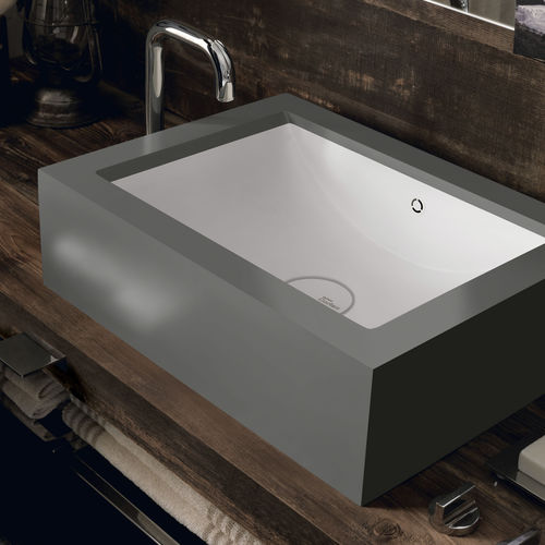 Aufsatzwaschbecken - Deep Cloud - CORIAN - Corian® / antibakteriell / rechteckig