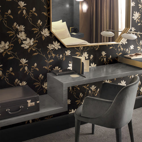 Wandmontierter Schreibtisch - Carbon Concrete - CORIAN - modern / Corian® / gerade