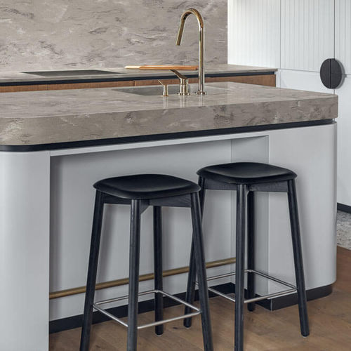 Corian®-Arbeitsplatte - Ash Aggregate - CORIAN - grau / glatt / mit rechteckigen Kanten