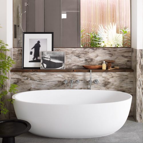 Ovale Badewanne - Delight - CORIAN - freistehend / zur beruflichen Nutzung / Corian®