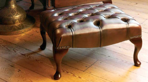 Chesterfield-Fußschemel - STAMFORD - Fleming & Howland - Leder / für den Innenraum