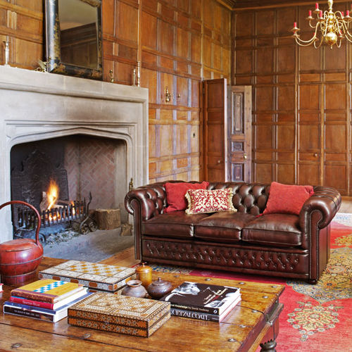 Ecksofa - STAMFORD - Fleming & Howland - Chesterfield / Leder / 3 Plätze
