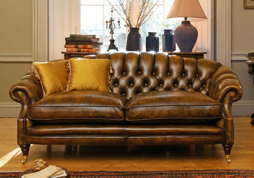 Chesterfield-Sofa - BRADWELL - Fleming & Howland - Samt / Leinen / Leder