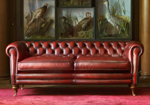Chesterfield-Sofa - SEBASTIAN - Fleming & Howland - Leder / rot / Zweisitzer