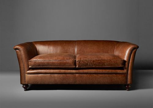 Klassisches Sofa - BARBICAN - Fleming & Howland - Wolle / Leder / braun