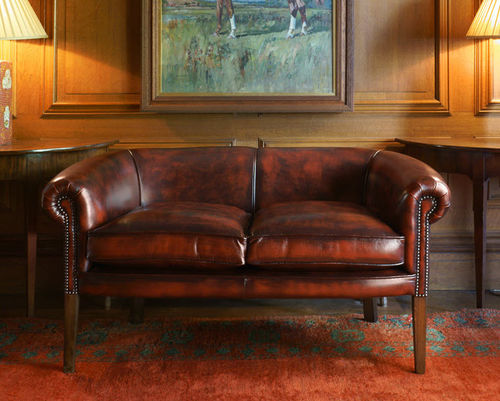 Klassisches Sofa - VICTORIA - Fleming & Howland - Wolle / Leder / rot