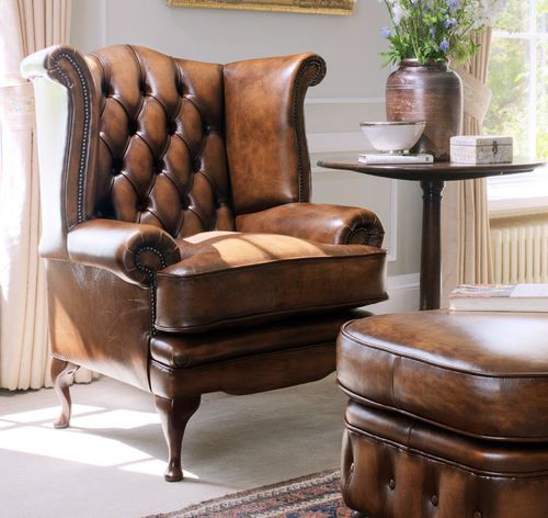 Chesterfield-Sessel - EDWARD - Fleming & Howland - Leder / Ohren