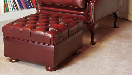 Chesterfield-Fußschemel - GRAHAM - Fleming & Howland - Leder / für den Innenraum