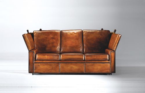 Klassisches Sofa - KNOLE - Fleming & Howland - Leder / braun / 3 Plätze