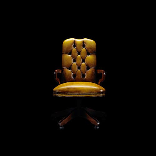 Chesterfield-Bürosessel - LORD - Fleming & Howland - Leder / Holz / mit Sterngestell