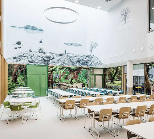 Tisch für Schulen - GRIP - Martela - modern / Eiche / Laminat