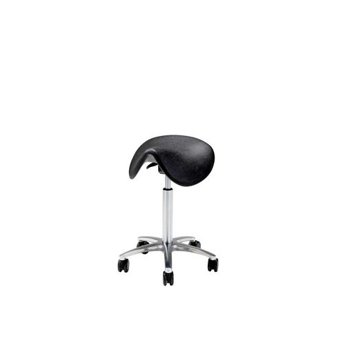 Leder-Arbeitshocker - 259 SERIES - Martela - Schaumstoff / Kunststoff / Gestell aus poliertem Aluminium