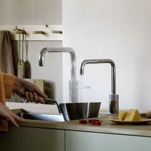 Einhebelmischer für kochendes Wasser - NORDIC TWINTAPS - Quooker Deutschland GmbH - Aufsatz / aus verchromtem Metall / Edelstahl
