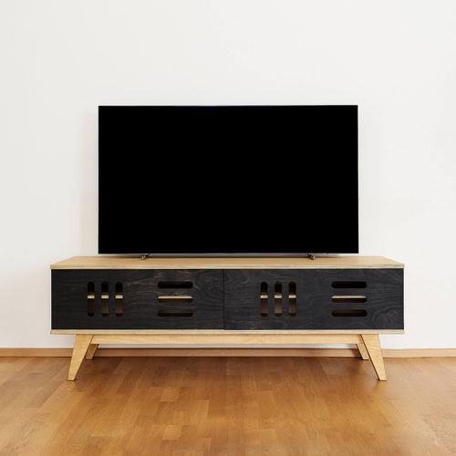 Modernes Fernsehmöbel - HUH - Radis Furniture - Hi-Fi / mit Regal / Sperrholz